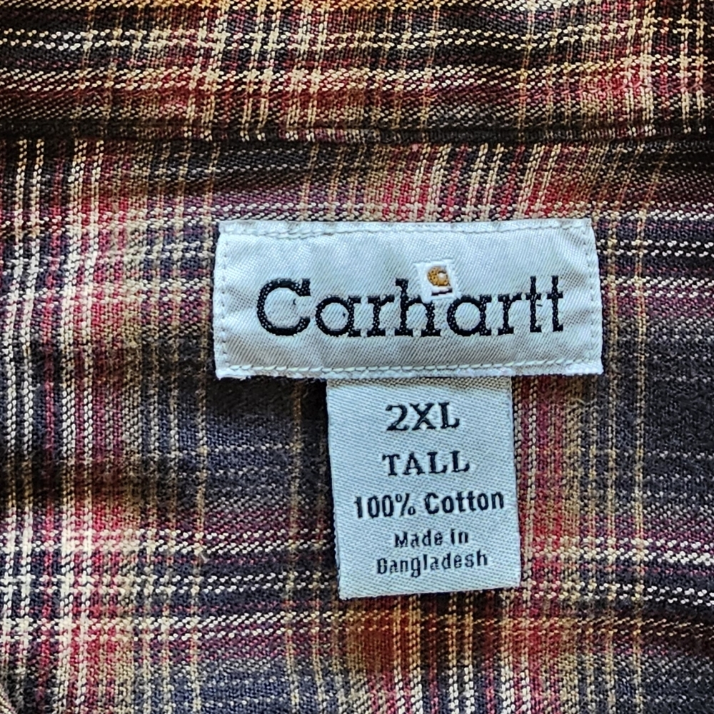 Carhartt Plaid Lined Shacket 2XLT Vintage - Picture 2 of 12